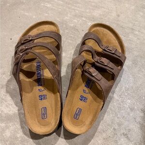 Birkenstock Dark Brown Leather Sandals